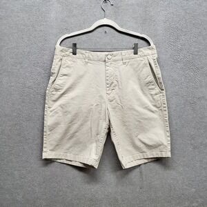 Bonobos Men Shorts 33 Beige Chino Twill Button 9" Inseam READ